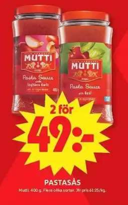 ICA Maxi MUTTI Pastasås erbjuda