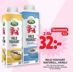 ICA Maxi ARLA Mild yoghurt naturell, vanilj erbjuda