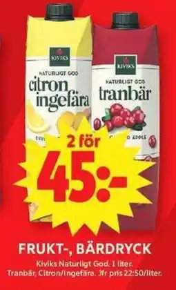 ICA Maxi KIVIKS Frukt-, bärdryck erbjuda