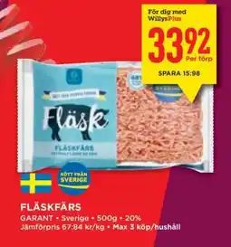 Willys Fläskfärs erbjuda