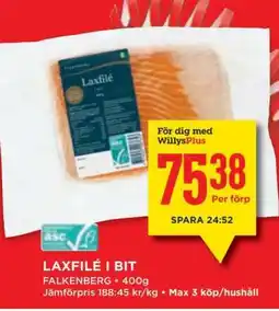 Willys Laxfilé i bit erbjuda