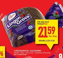 Willys Lingongrova, Guldkorn erbjuda