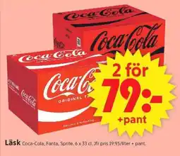 ICA Supermarket Läsk Coca-Cola, Fanta, Sprite erbjuda