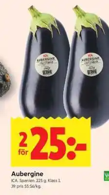ICA Supermarket Aubergine erbjuda