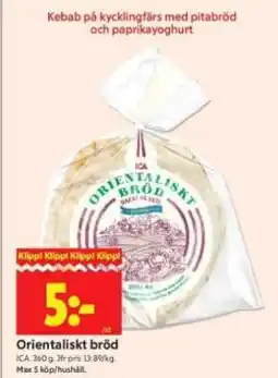 ICA Supermarket ORIENTALISKT BRÖD erbjuda