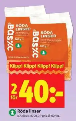 ICA Supermarket Röda linser erbjuda