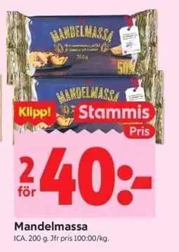 ICA Supermarket Mandelmassa erbjuda