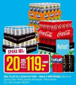 ÖoB Hel platta läsk/vatten erbjuda