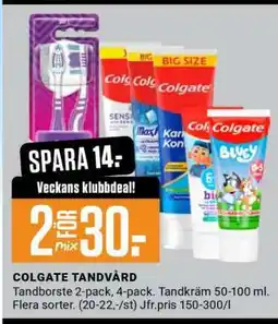ÖoB COLGATE TANDVÅRD erbjuda