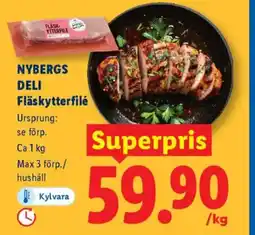 Lidl NYBERGS DELI Fläskytterfilé erbjuda