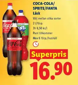 Lidl COCA-COLA/ SPRITE/FANTA Läsk erbjuda