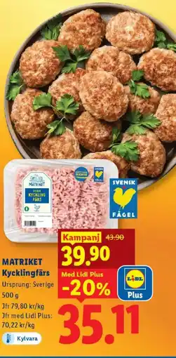 Lidl MATRIKET Kycklingfärs erbjuda