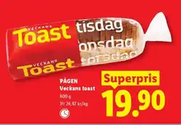 Lidl PÅGEN Veckans toast erbjuda