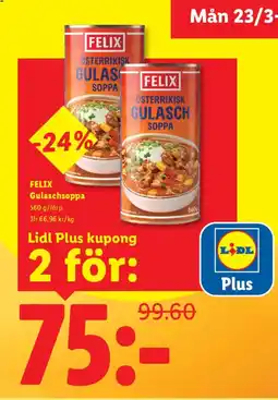 Lidl FELIX Gulaschsoppa erbjuda