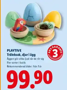 Lidl PLAYTIVE Träleksak, djur i ägg erbjuda