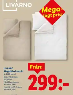 Lidl LIVARNO Sängkläder i muslin erbjuda