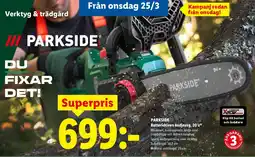 Lidl PARKSIDE Batteridriven kedjesåg, 20 V erbjuda