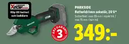 Lidl PARKSIDE Batteridriven sekatör, 20 V erbjuda