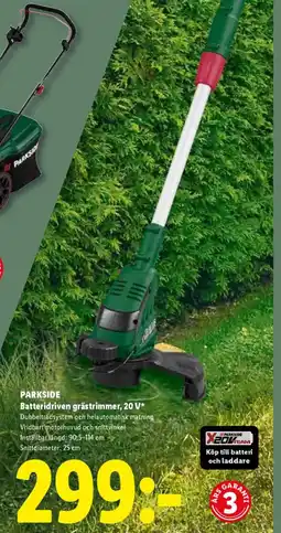 Lidl PARKSIDE Batteridriven gräs trimmer, 20 V erbjuda