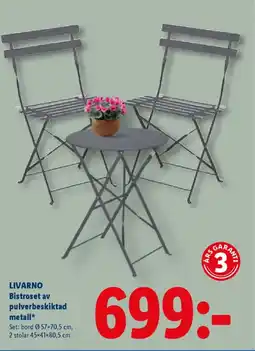 Lidl LIVARNO Bistroset av pulverbeskiktad metall erbjuda