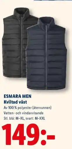 Lidl ESMARA MEN Kviltad väst erbjuda