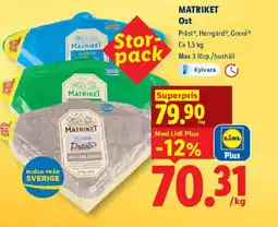 Lidl MATRIKET Ost erbjuda