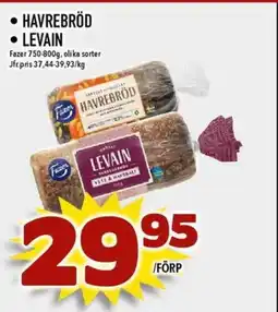 Matdax Fazer Havrebröd • levain erbjuda