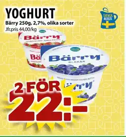 Matvärlden Tensta Bärry Yoghurt erbjuda