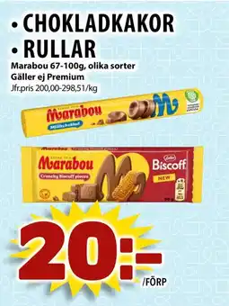 Matvärlden Tensta Marabou Chokladkakor • rullar erbjuda