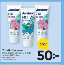 DollarStore JORDAN Tandkräm erbjuda