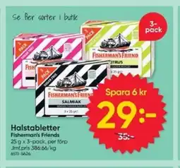 DollarStore FISHERMAN'S FRIENDS Halstabletter erbjuda