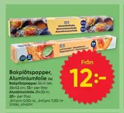 DollarStore IISI Bakplåtspapper, aluminiumfolie erbjuda