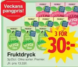Matöppet PREMIER Fruktdryck erbjuda