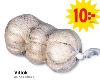 Matöppet Vitlök erbjuda