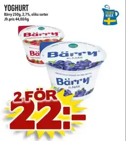 Din Mat Bärry Yoghurt erbjuda