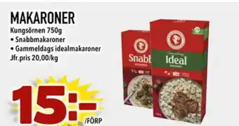 Din Mat Kungsörnen Makaroner erbjuda