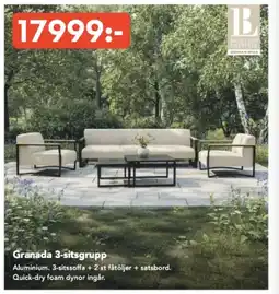 Bo Ohlsson Granada 3-sitsgrupp erbjuda