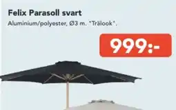 Bo Ohlsson Felix Parasoll svart erbjuda