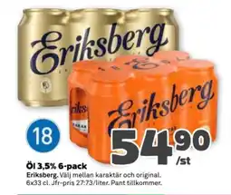 Coop Eriksberg. Öl 3,5% 6-pack erbjuda