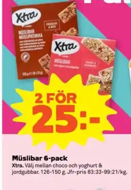 Coop Xtra Müslibar 6-pack erbjuda