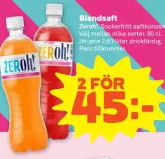 Coop Zeroh! Blandsaft erbjuda
