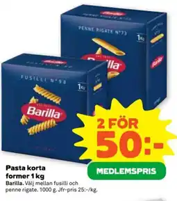 Coop Barilla Pasta korta former erbjuda