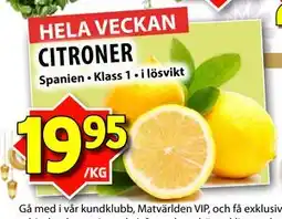Matvärlden Tensta CITRONER erbjuda
