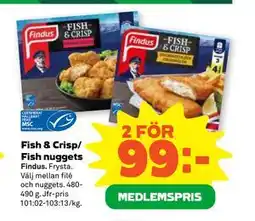 Coop Fish & Crisp/ Fish nuggets, Medlemspris erbjuda