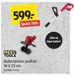 Jula Batteridriven jordfräs 18 V 23 cm erbjuda