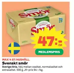 Coop Arla Svenskt smör erbjuda