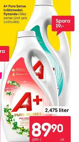 Rusta A+ Pure Sense tvättmedel, flytande erbjuda
