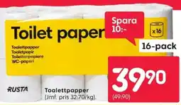 Rusta Toalettpapper erbjuda