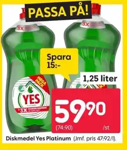 Rusta Diskmedel Yes Platinum erbjuda