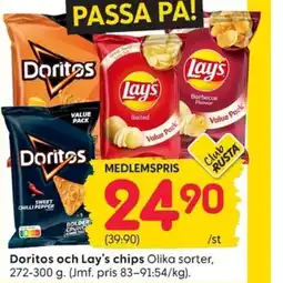 Rusta Doritos och Lay's chips erbjuda